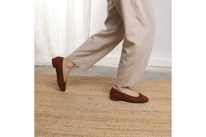 Ballet flats brown suede TAMARA - Collection flat woman shoes