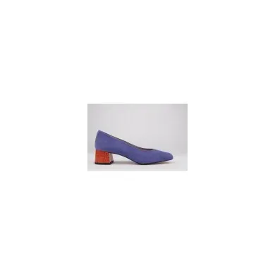 Zapato tacón ancho ante malva Amanda