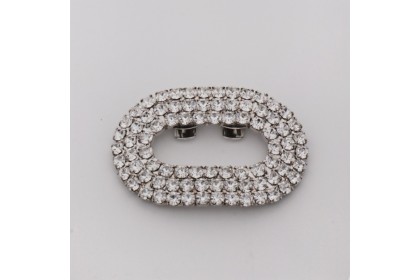 Removable shoe charms | Oval silver jewel charm Luisa Toledo