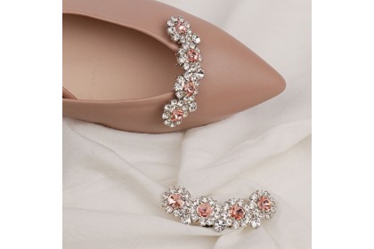 Removable shoe jewel charms FLORES nude-silver Luisa Toledo