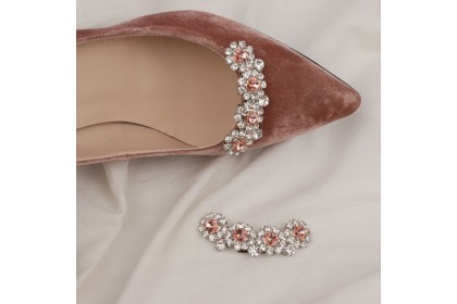 Removable shoe jewel charms FLORES nude-silver Luisa Toledo