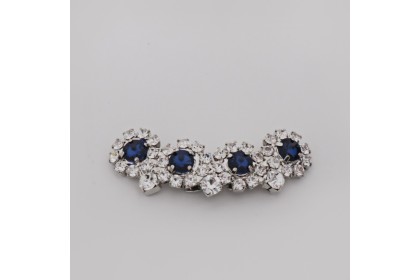 Removable shoe jewel charms FLORES blue-silver Luisa Toledo