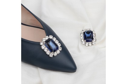 Removable shoe jewel charms TITAN blue-silver Luisa Toledo