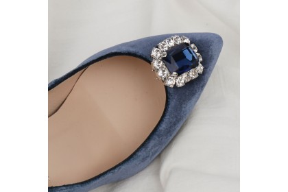 Removable shoe jewel charms TITAN blue-silver Luisa Toledo