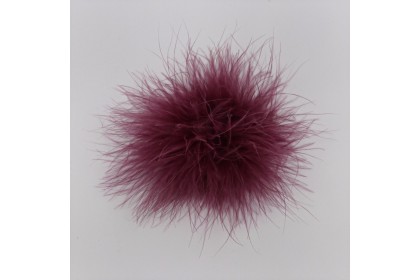 Removable pompom clip for shoes PLUMA garnet | Luisa Toledo