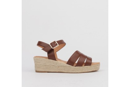 Sandalia marrón cuña esparto NORA ✓ Alpargatas Luisa Toledo