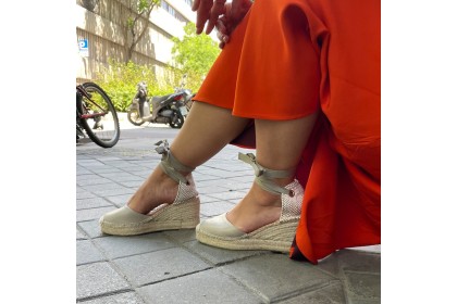 Alpargatas cuña y plataforma IRENE gris ✓ LUISA TOLEDO