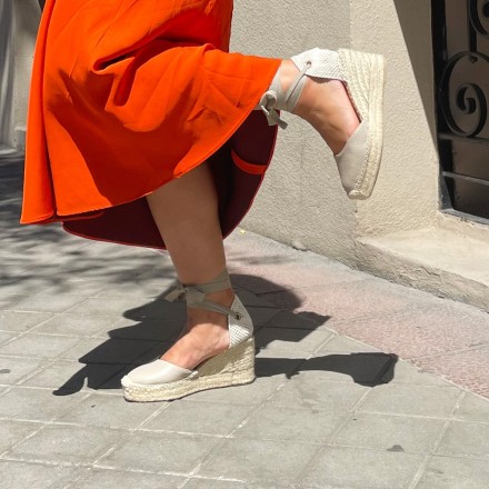 Alpargatas cuña y plataforma IRENE gris ✓ LUISA TOLEDO