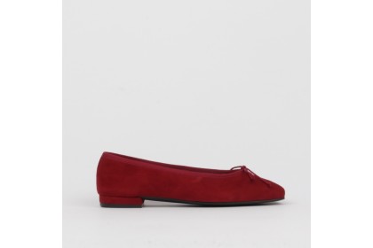 Bailarinas rojas de mujer CLOE detalle punta semi-cuadrada