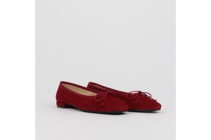 Bailarinas rojas de mujer CLOE detalle punta semi-cuadrada