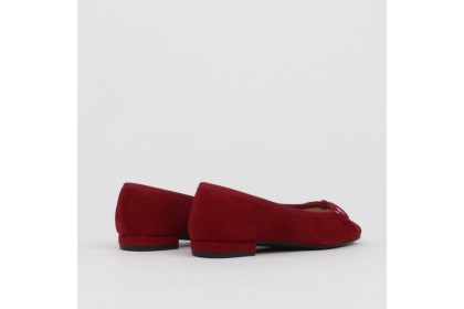 Bailarinas rojas de mujer CLOE detalle punta semi-cuadrada