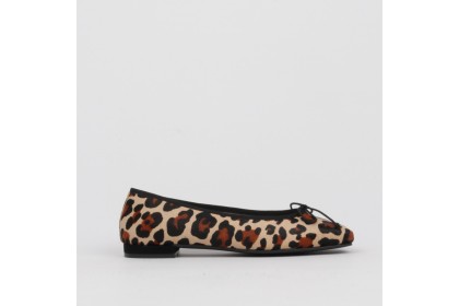 Bailarinas leopardo animal print CLOE detalle puntera cuadrada