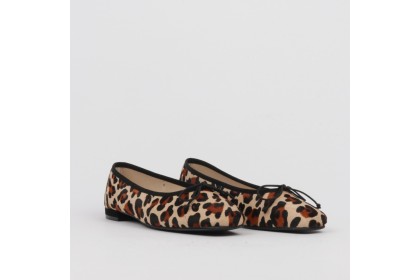 Bailarinas leopardo animal print CLOE detalle puntera cuadrada