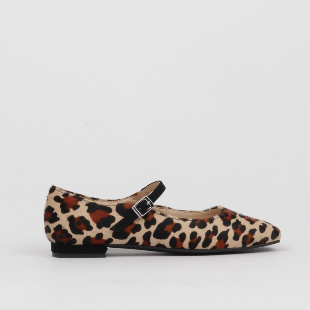 Merceditas leopardo animal print MILA detalle puntera cuadrada