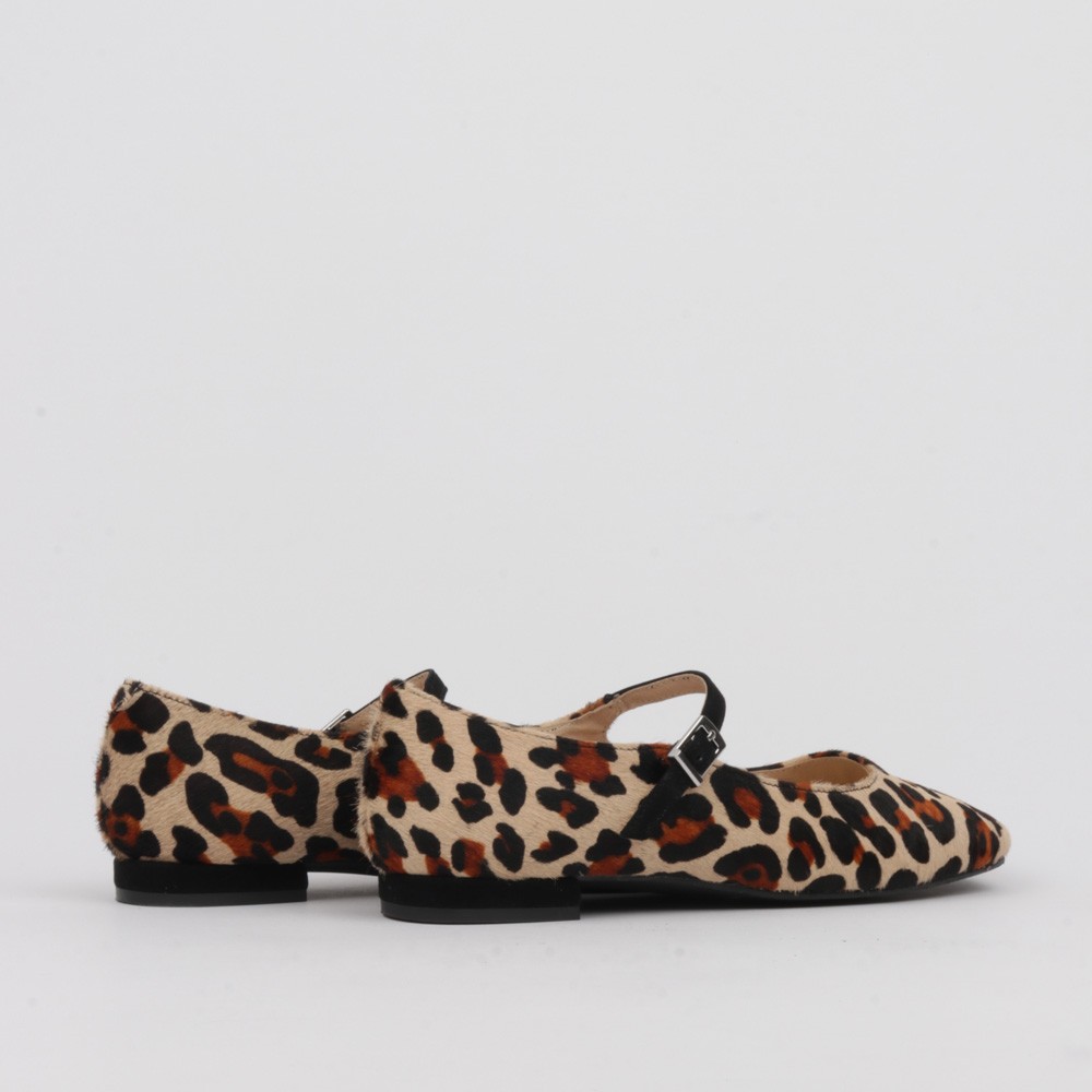 Merceditas leopardo animal print MILA detalle puntera cuadrada