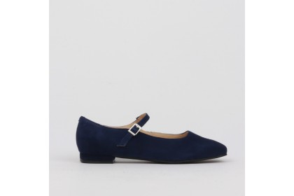 Bailarinas azules con pulsera MILA detalle puntera cuadrada