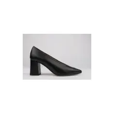 VICTORIA wide heel stiletto black leather