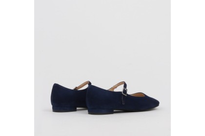 Bailarinas azules con pulsera MILA detalle puntera cuadrada