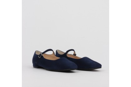 Bailarinas azules con pulsera MILA detalle puntera cuadrada