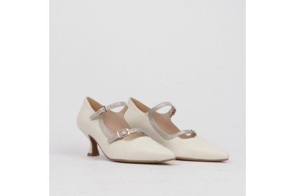 White-off bridal shoes double bracelet detail NURIA ✓ Luisa Toledo