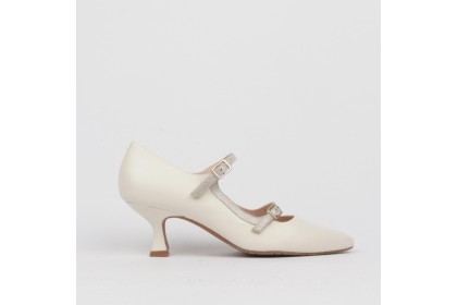White-off bridal shoes double bracelet detail NURIA ✓ Luisa Toledo