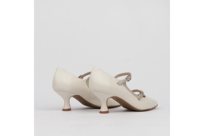 White-off bridal shoes double bracelet detail NURIA ✓ Luisa Toledo