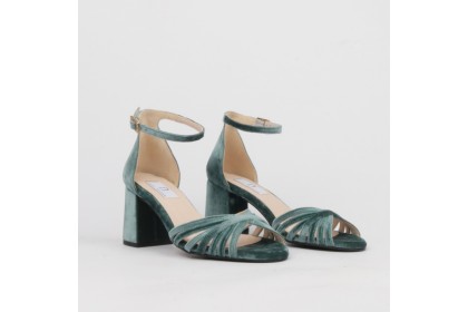 Sandalias vestir BELÉN terciopelo aqua - LT ZAPATOS de mujer
