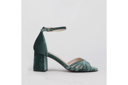 Sandalias vestir BELÉN terciopelo aqua - LT ZAPATOS de mujer