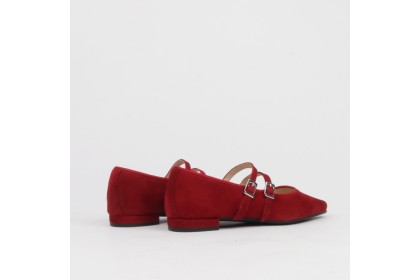 Bailarinas rojas punta fina GISELDA - LT ZAPATOS planos mujer