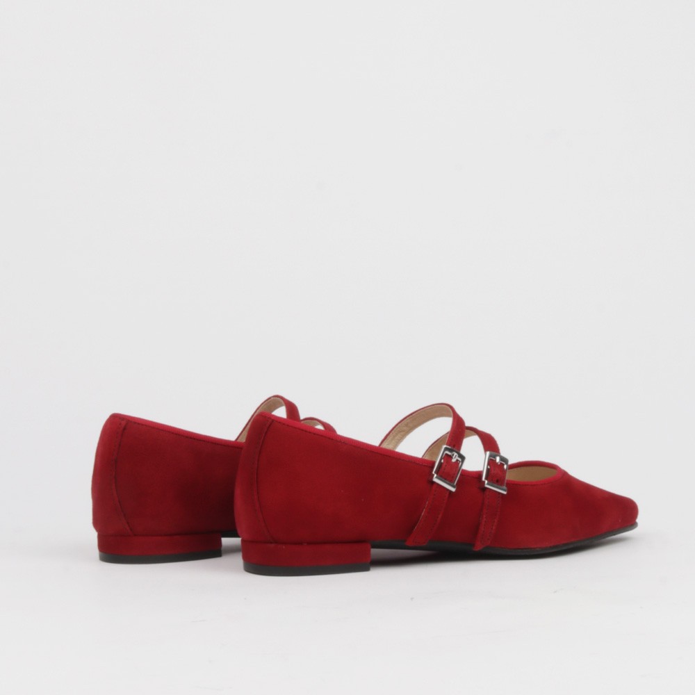 Bailarinas rojas punta fina GISELDA - LT ZAPATOS planos mujer