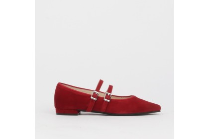 Bailarinas rojas punta fina GISELDA - LT ZAPATOS planos mujer