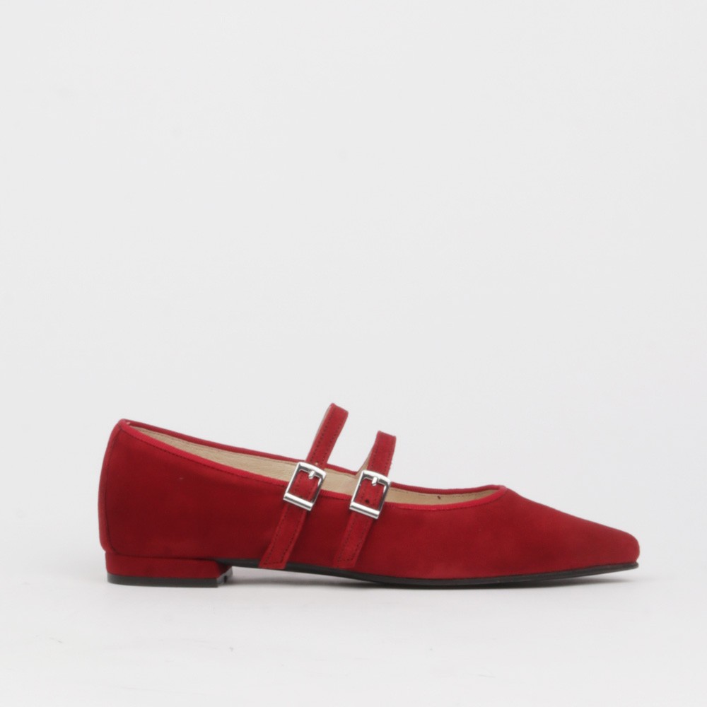Bailarinas rojas punta fina GISELDA - LT ZAPATOS planos mujer
