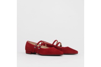 Bailarinas rojas punta fina GISELDA - LT ZAPATOS planos mujer