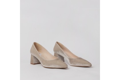 Zapato novia tacón ancho EVA terciopelo | Luisa Toledo zapatos