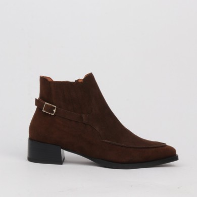 Botines marrones tacón bajo INDIA - LUISA TOLEDO zapatos