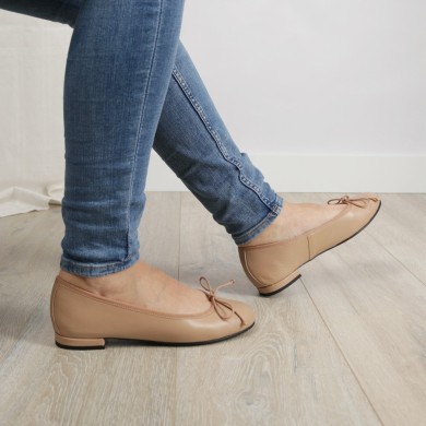 Bailarinas beige piel TAMARA - Colección LT Zapatos Planos