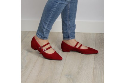 Bailarinas rojas punta fina GISELDA - LT ZAPATOS planos mujer
