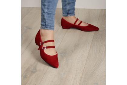 Bailarinas rojas punta fina GISELDA - LT ZAPATOS planos mujer