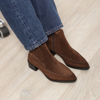 Botines marrones tacón bajo INDIA - LUISA TOLEDO zapatos
