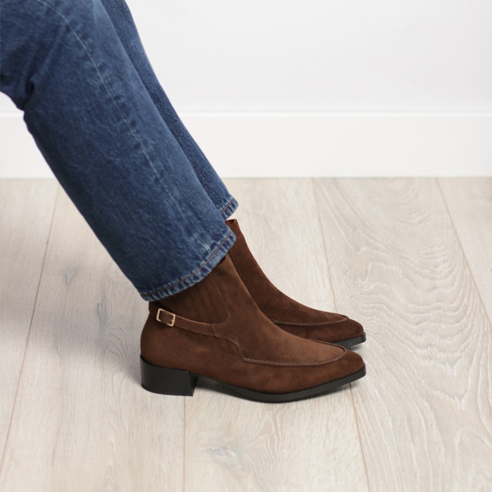 Botines marrones tacón bajo INDIA - LUISA TOLEDO zapatos