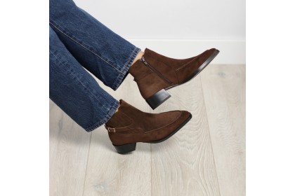 Botines marrones tacón bajo INDIA - LUISA TOLEDO zapatos