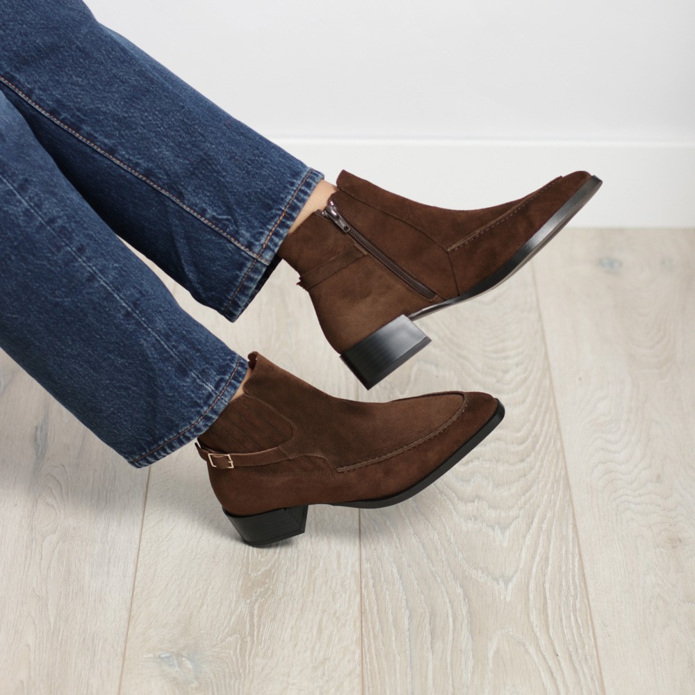 Botines marrones tacón bajo INDIA - LUISA TOLEDO zapatos