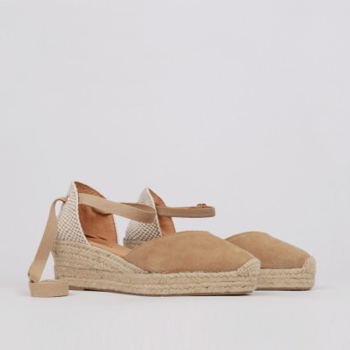 Alpargata cuña baja ANA color camel - Alpargatas Luisa Toledo