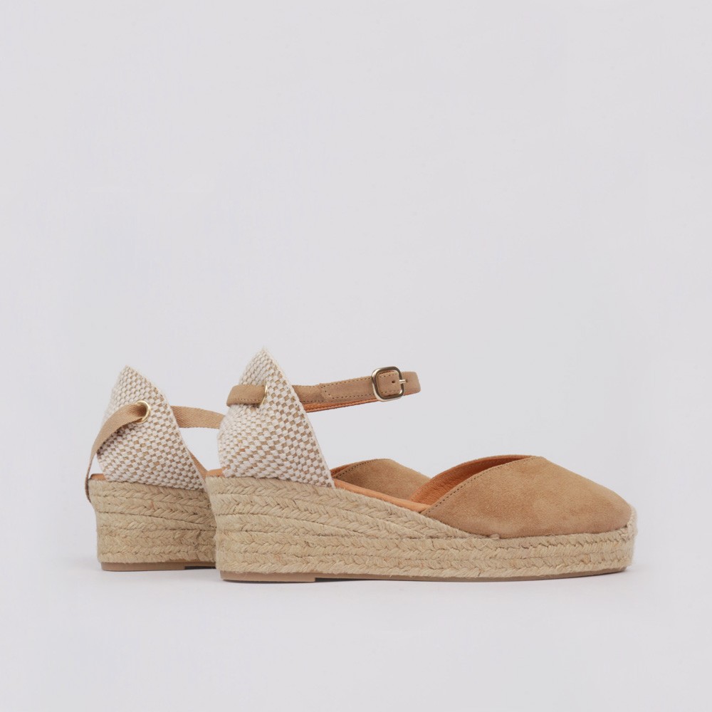 Alpargata cuña baja ANA color camel - Alpargatas Luisa Toledo