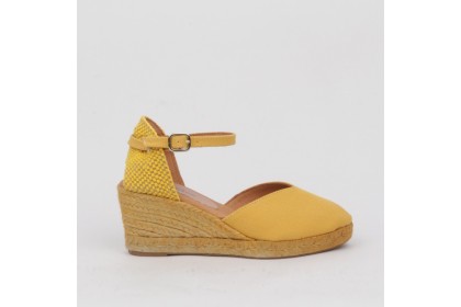 Alpargatas cuña CATALINA color amarillo - LUISA TOLEDO