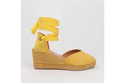 Alpargatas cuña CATALINA color amarillo - LUISA TOLEDO