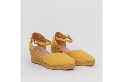 Wedge espadrilles CATALINA yellow canvas - LUISA TOLEDO