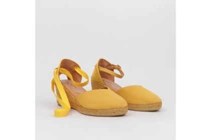 Alpargatas cuña CATALINA color amarillo - LUISA TOLEDO