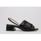 Sandalias negras ROCIO detalle hebilla - LUISA TOLEDO