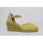 Cuñas cómodas 7 cm. lona lima - Alpargatas LUISA TOLEDO